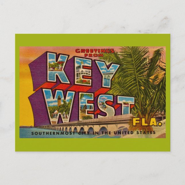 Cartão Postal Saudação de Key West  (Frente)