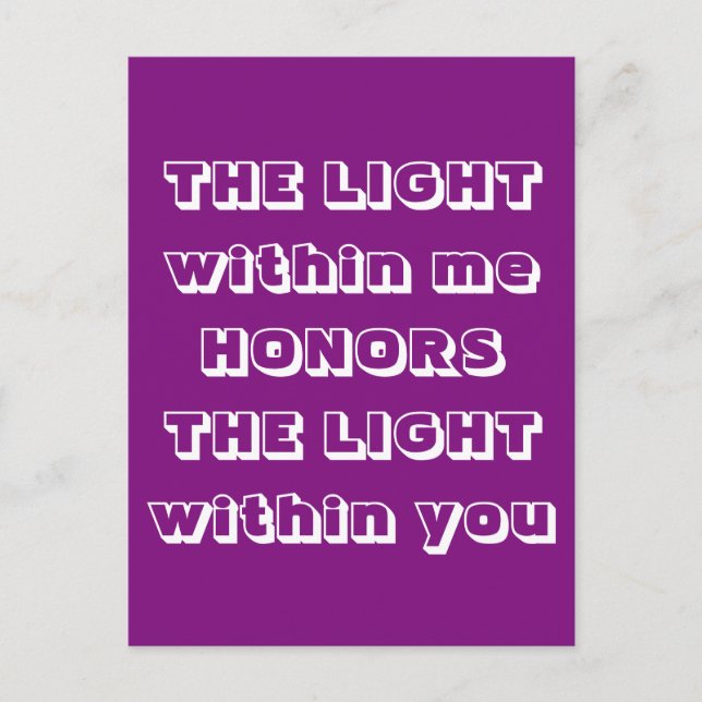 Cartão Postal Saudação de Namaste (Frente)