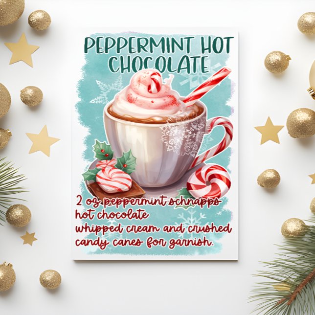 Cartão Postal Saudação de Natal com chocolate quente (Criador carregado)