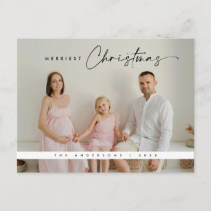 Cartão Postal Saudação de Natal Contemporânea, Foto da Família