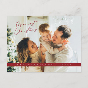 Cartão Postal Saudação de Natal Contemporânea, Foto da Família