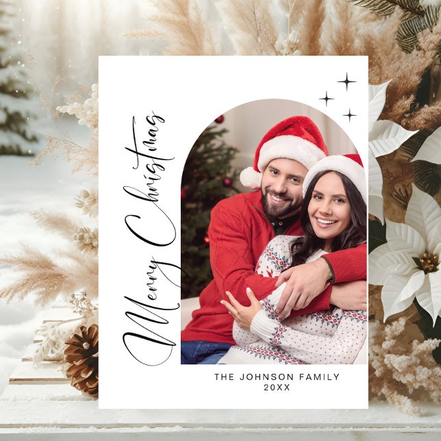 Cartão Postal Saudação de Natal de Férias Simplesmente Elegante (Criador carregado)