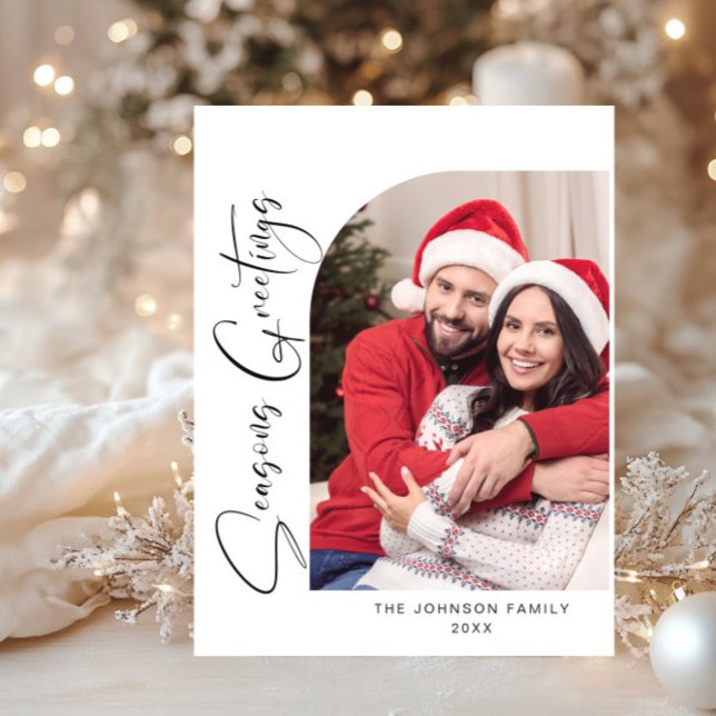 Cartão Postal Saudação de Natal de Férias Simplesmente Elegante (Criador carregado)