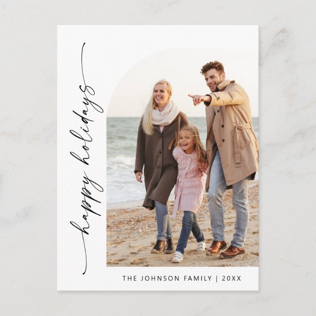 Cartão Postal Saudação de Natal de Férias Simplesmente Elegante (Frente)