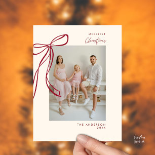 Cartão Postal Saudação de Natal para a Família de Arcos Burgundy