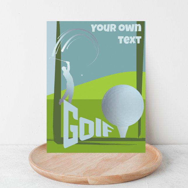 Cartão Postal Saudação de texto do clube de golfe de golfe (Criador carregado)