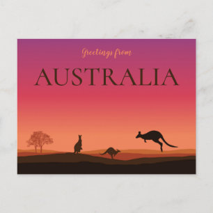 Cartão Postal Saudação do cartão-postal australiano Kangaroos