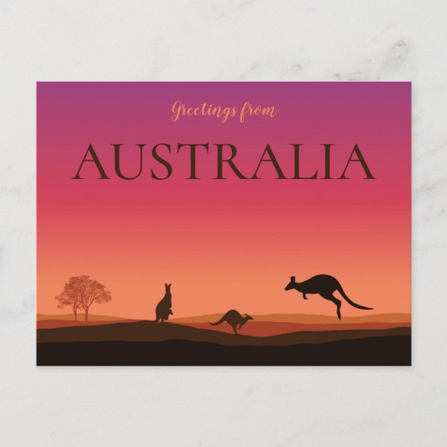 Cartão Postal Saudação do cartão-postal australiano Kangaroos (Frente)