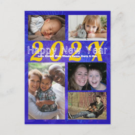 Cartão Postal Saudação do Feliz ano novo de Colagem de Fotos da