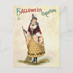 Cartão Postal Saudação do Halloween pela bruxa Rico
