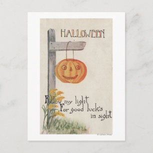 Cartão Postal Saudação do HalloweenJack-O-Lanterna no Posta