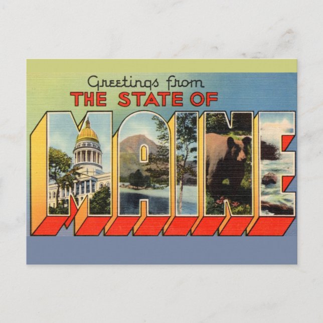 Cartão Postal Saudação do Maine (Frente)