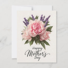 Cartão Postal Saudação Floral "Dia de as mães Feliz"
