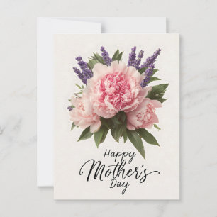 Cartão Postal Saudação Floral "Dia de as mães Feliz"