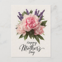 Cartão Postal Saudação Floral "Dia de as mães Feliz"