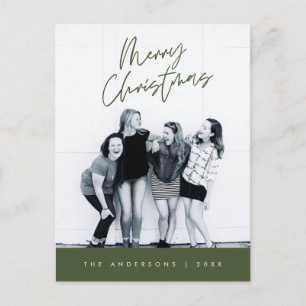 Cartão Postal Saudação Moderna, Feliz Foto da Família de Natal
