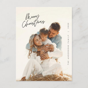 Cartão Postal Saudação Moderna, Feliz Foto da Família de Natal