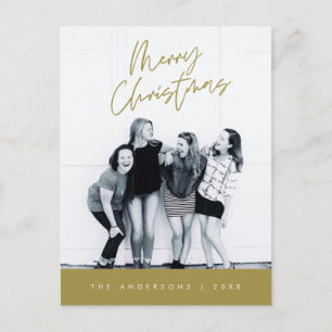 Cartão Postal Saudação Moderna, Feliz Foto da Família de Natal