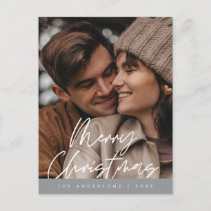Cartão Postal Saudação Moderna, Feliz Foto da Família de Natal