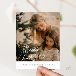 Cartão Postal Saudação Moderna, Feliz Natal Família Foto Pos