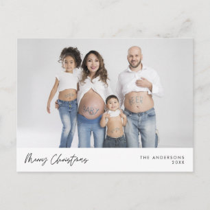 Cartão Postal Saudação Moderna, Foto de Natal da Família Pos
