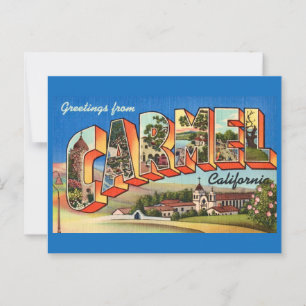 Cartão Postal Saudação Retro Carmel Califórnia