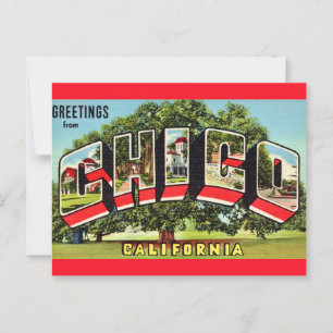 Cartão Postal Saudação Retro Chico Califórnia 