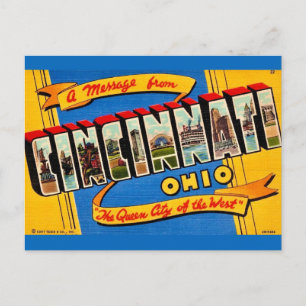 Cartão Postal Saudação Retro Cincinnati 