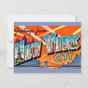 Cartão Postal Saudação retrô da cidade de Nova York