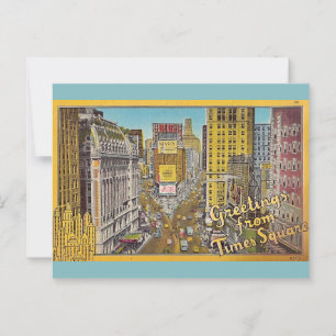 Cartão Postal Saudação Retro da Times NY Square