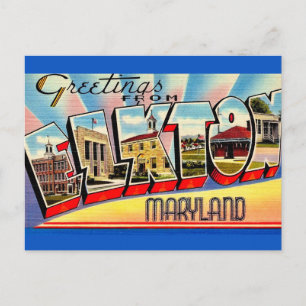 Cartão Postal Saudação Retro de Elkton MD