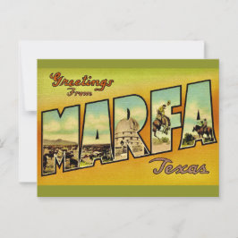 Cartão Postal Saudação Retro Marfa Texas