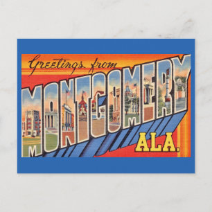 Cartão Postal Saudação Retro Montgomery AL