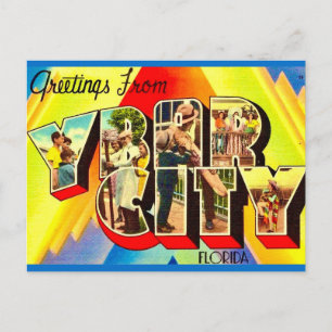 Cartão Postal Saudação Retro Ybor City Flórida
