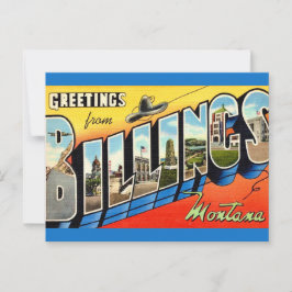Cartão Postal Saudação Vintage Billings MT