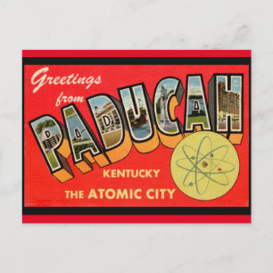 Cartão Postal Saudação Vintage de Cidade Atômica de Pádua Kentuc