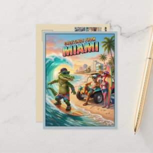 Cartão Postal Saudações 3D de Miami Viagens
