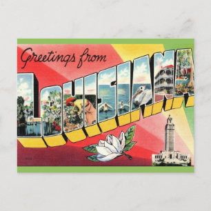 Cartão Postal Saudações Antigas Louisiana
