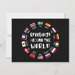 Cartão Postal Saudações ao redor do mundo, Olá em todas as língu