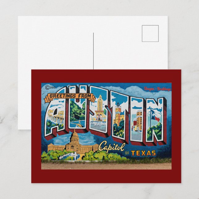 Cartão Postal Saudações, Austin, Texas (Frente/Verso)
