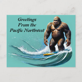 Cartão Postal Saudações Bigfoot Yeti do Noroeste do Pacífico