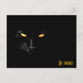 Cartão Postal Saudações Black Cat engraçado personalizável
