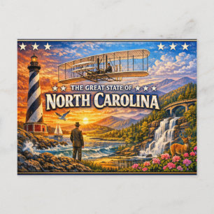 Cartão Postal Saudações Carolina do Norte 