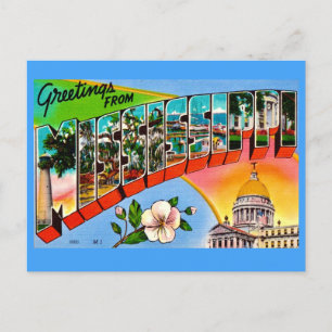 Cartão Postal Saudações Coloridas do Mississippi 