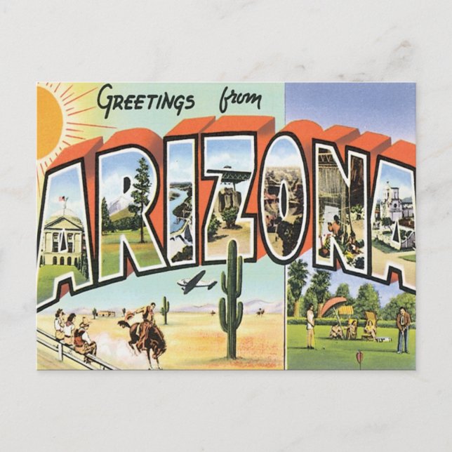 Cartão Postal Saudações Da Arizona (Frente)