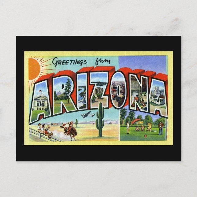 Cartão Postal Saudações da Arizona (Frente)