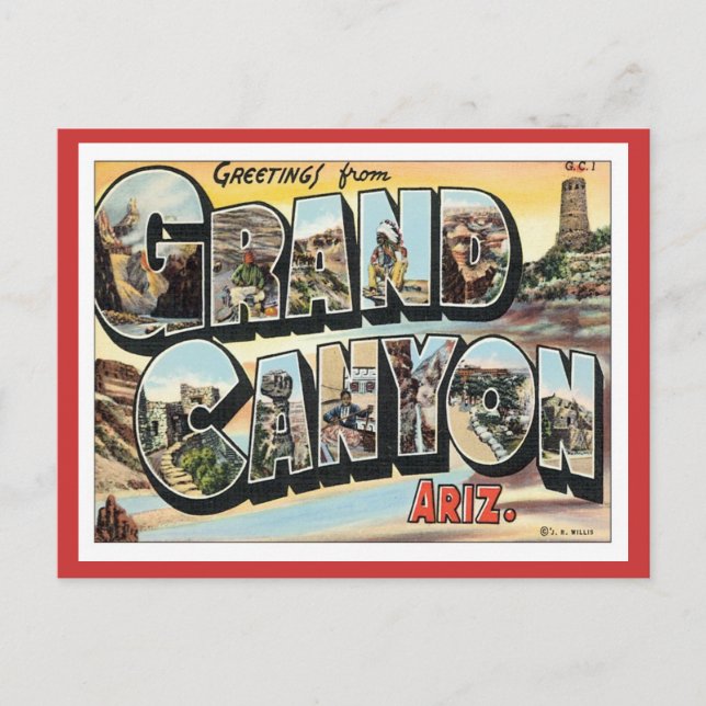 Cartão Postal Saudações Da Arizona Grand Canyon (Frente)