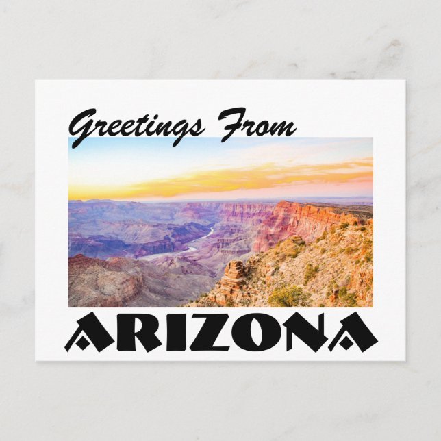Cartão Postal Saudações da Arizona Grand Canyon Sunset Postcar (Frente)