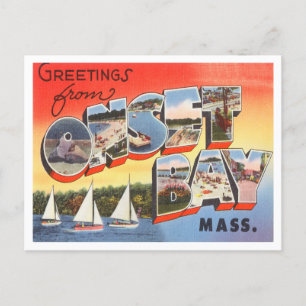 Cartão Postal Saudações da Baía de Onset, Viagem de Massachusett