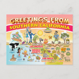 Cartão Postal Saudações da Califórnia do Sul Cartão-postal